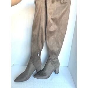 NWOT Circus by Sam Edelman Clairmont Taupe Vegan Suede Tall Block Heel Boots 8